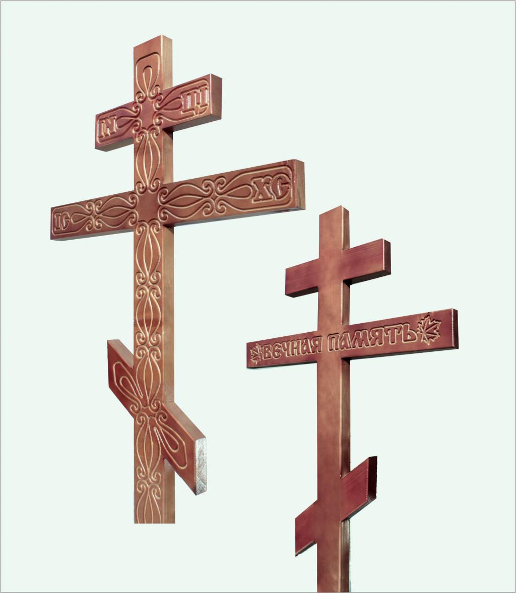 Крест сосновый резной (Двухсторонний) 1
